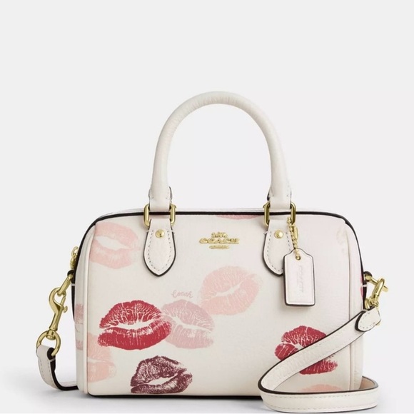 NWT Coach Mini Rowan Crossbody Bag With Lips Print CZ944 Brand New Packaged - Picture 1 of 9